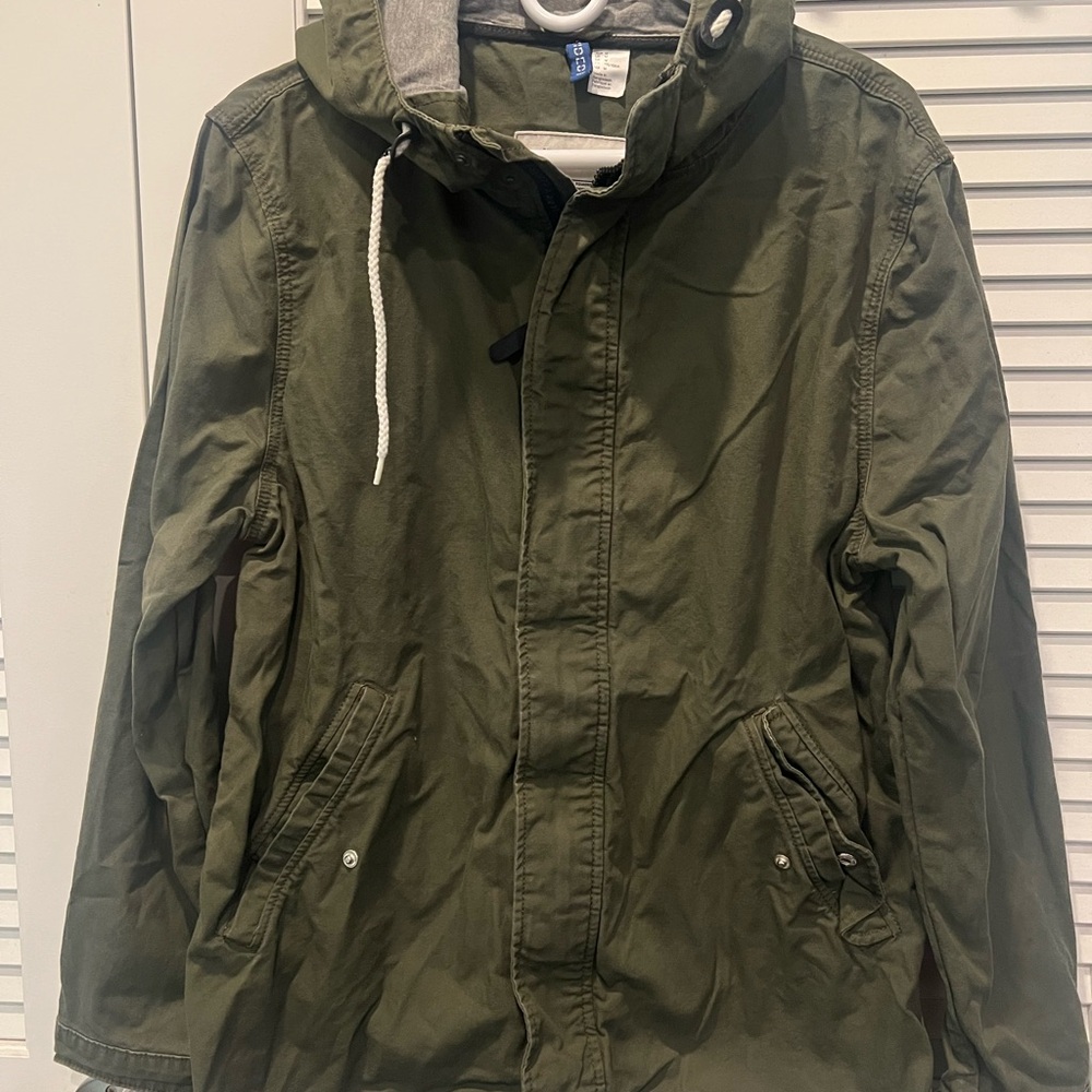 H&M Olive Hooded Field Jacket